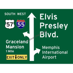 Plaque dibond elvis presley blvd