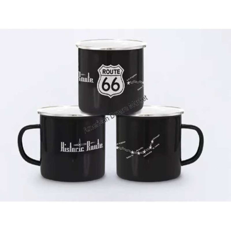 Tasse metal route 66 noir