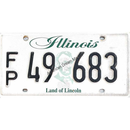 License plate illinois state land of lincoln 3