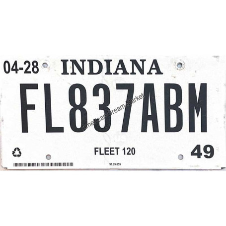 License plate indiana