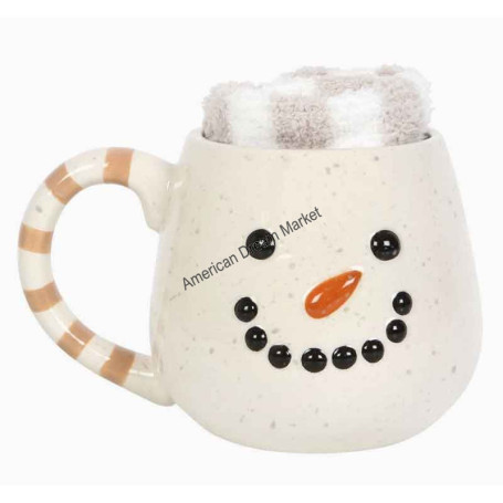 Mug bonhomme de neige et chaussettes