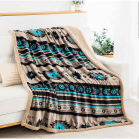 Plush throw blanket stella aztec