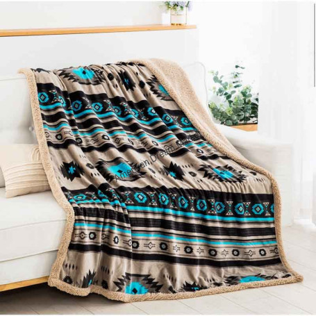 Plush throw blanket stella aztec