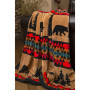 Plush throw blanket bear trail