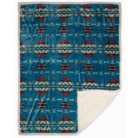 Plush throw blanket southwestern aztec turquoise