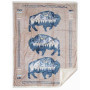 Plush throw blanket three buffalo
