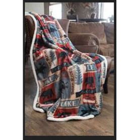 Plush throw blanket lake
