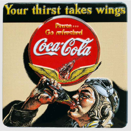 Magnet coca cola aviator man