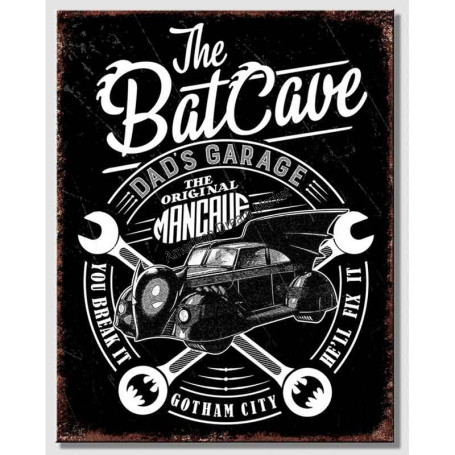 Plaque metal batman dad s garage