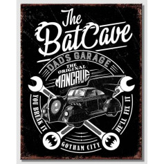 Plaque metal batman dad s garage