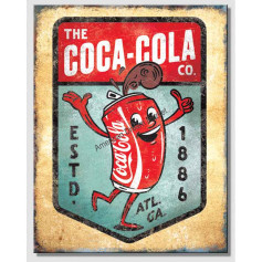Plaque metal coca cola dancing can