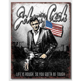 Plaque metal johnny cash tough