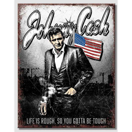 Plaque metal johnny cash tough
