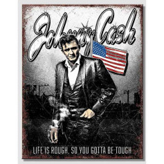 Plaque metal johnny cash tough