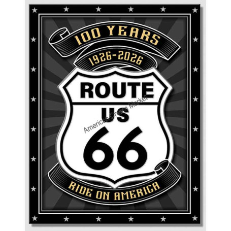 Plaque metal route 66 100 years