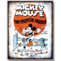 Plaque metal mickey mouse musical farmer