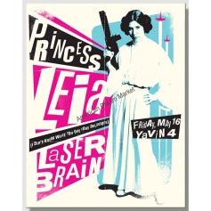 Plaque metal star wars princess leia