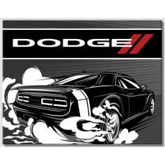 Plaque metal dodge black speed