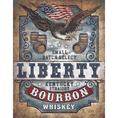 Plaque metal liberty bourbon