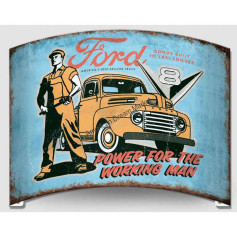 Plaque metal rolled ford truck