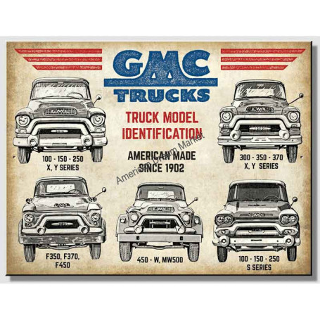 Plaque metal small gmc trucks