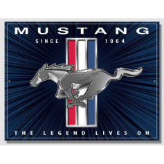 Plaque metal small mustang lives on