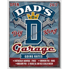 Plaque metal small dad s garage