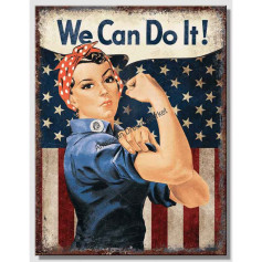 Plaque metal small rosie do it