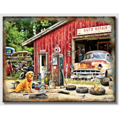 Plaque metal small garage