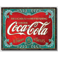Plaque metal small coke fountain