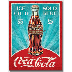 Plaque metal small coke bottle