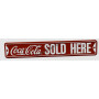 Plaque metal coke sold here street sign