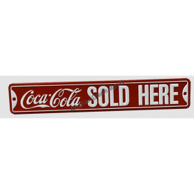 Plaque metal coke sold here street sign