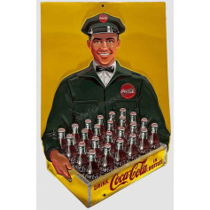 Plaque metal coke delivery man