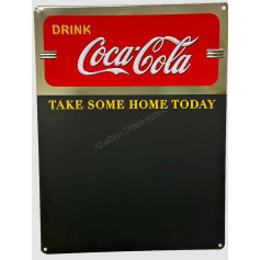 Plaque metal coke chalkboard