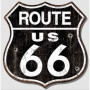 Plaque metal large route 66 distressed