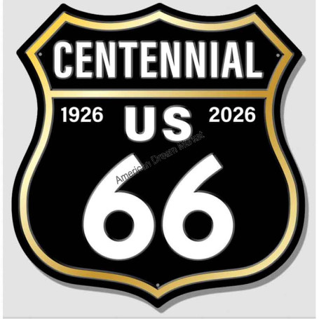 Plaque metal Road sign route 66 centennial
