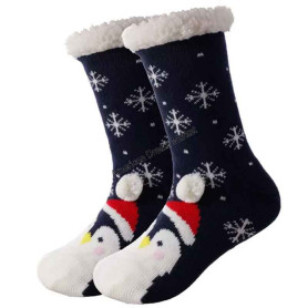Christmas cozy socks penguin blue kids