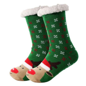 Christmas cozy socks rudolph green kids