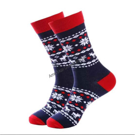 Christmas socks blue and red symbols 36 40