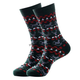 Christmas socks dark green symbols 36 40