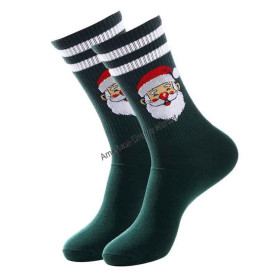 Christmas socks green santa 36 40