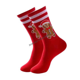 Christmas socks red gingerbread 41 47