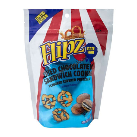 Flipz fried chocolatey sandwich cookie