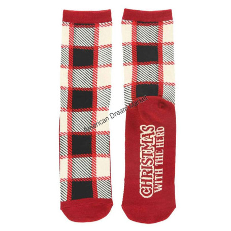 Socks black plaid M