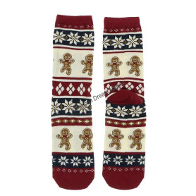 Socks gingerbread fair isle M