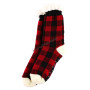 Lazy one red plaid plush socks