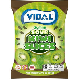 Vidal gummi sour kiwi slices