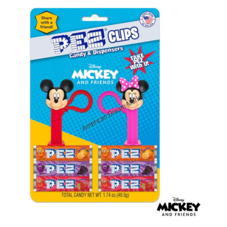 Pez clips mickey and minnie