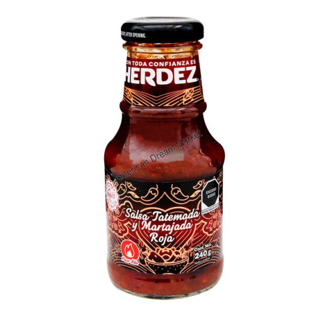 Herdez salsa tatemada y martajada roja 240g